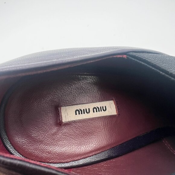 Miu Miu Eggplant Leather Ankle Boots Size 37.5 (US 7.5) - Picture 12 of 12